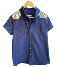 Load image into Gallery viewer, Western Guatemala shirt— blue/ yellow
