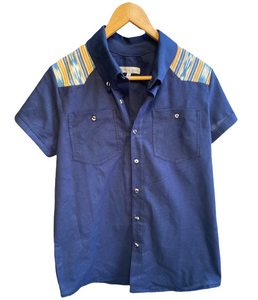 Western Guatemala shirt— blue/ yellow